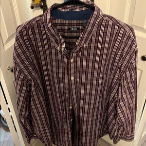 Izod Men's Casual Plaid Shirt - Red and White
